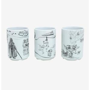 Star Wars Gobal Hand Drawn 3 Piece Tea Cup Set